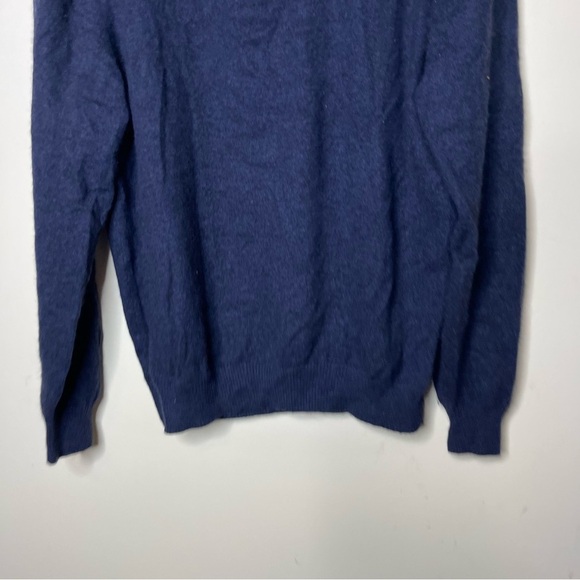KINROSS Navy Blue Cashmere Quarter Zip Pullover sz L - Picture 4 of 6